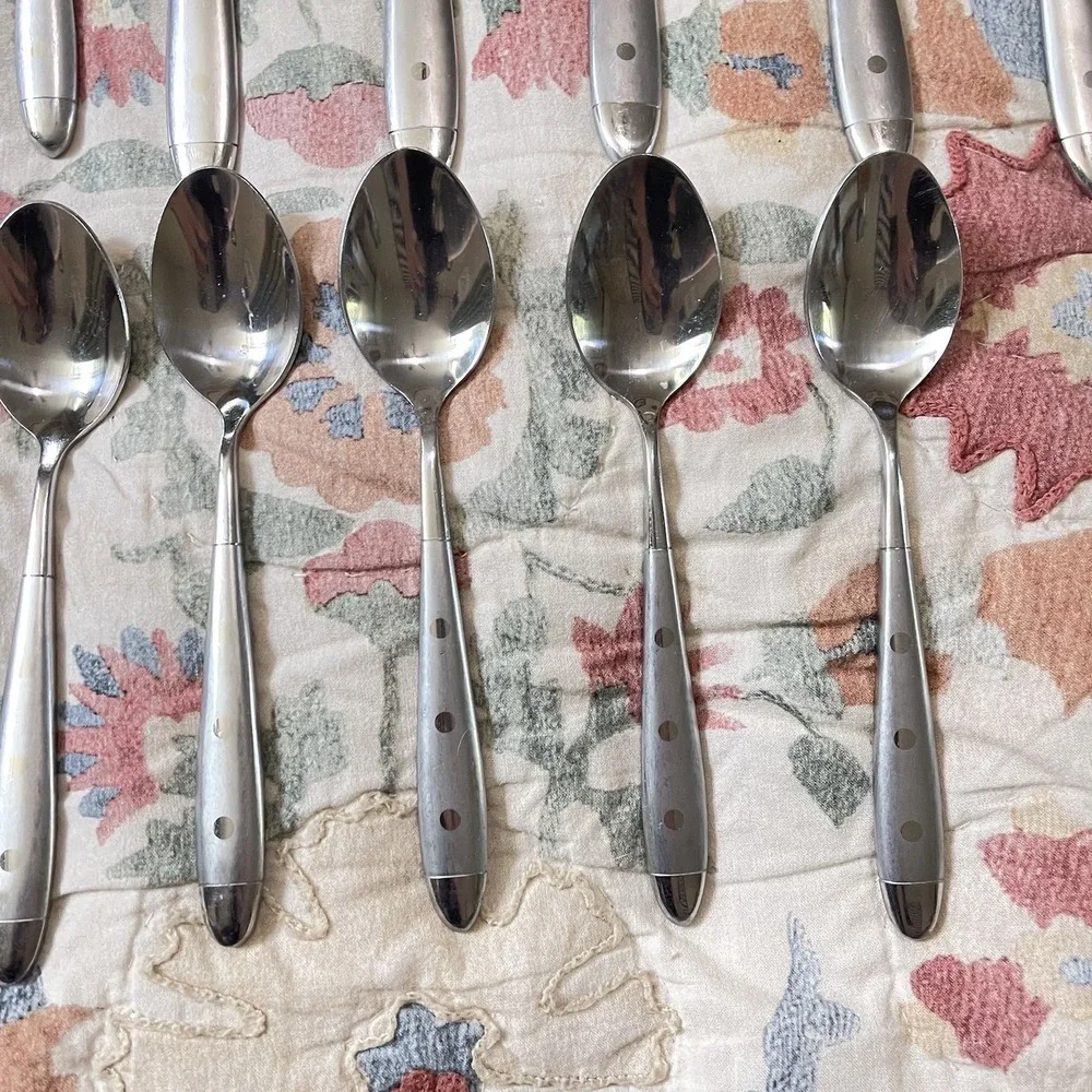 28 pc set Hampton Silversmiths LACOUPOLE Frosted Stainless flatware 7 Person Set